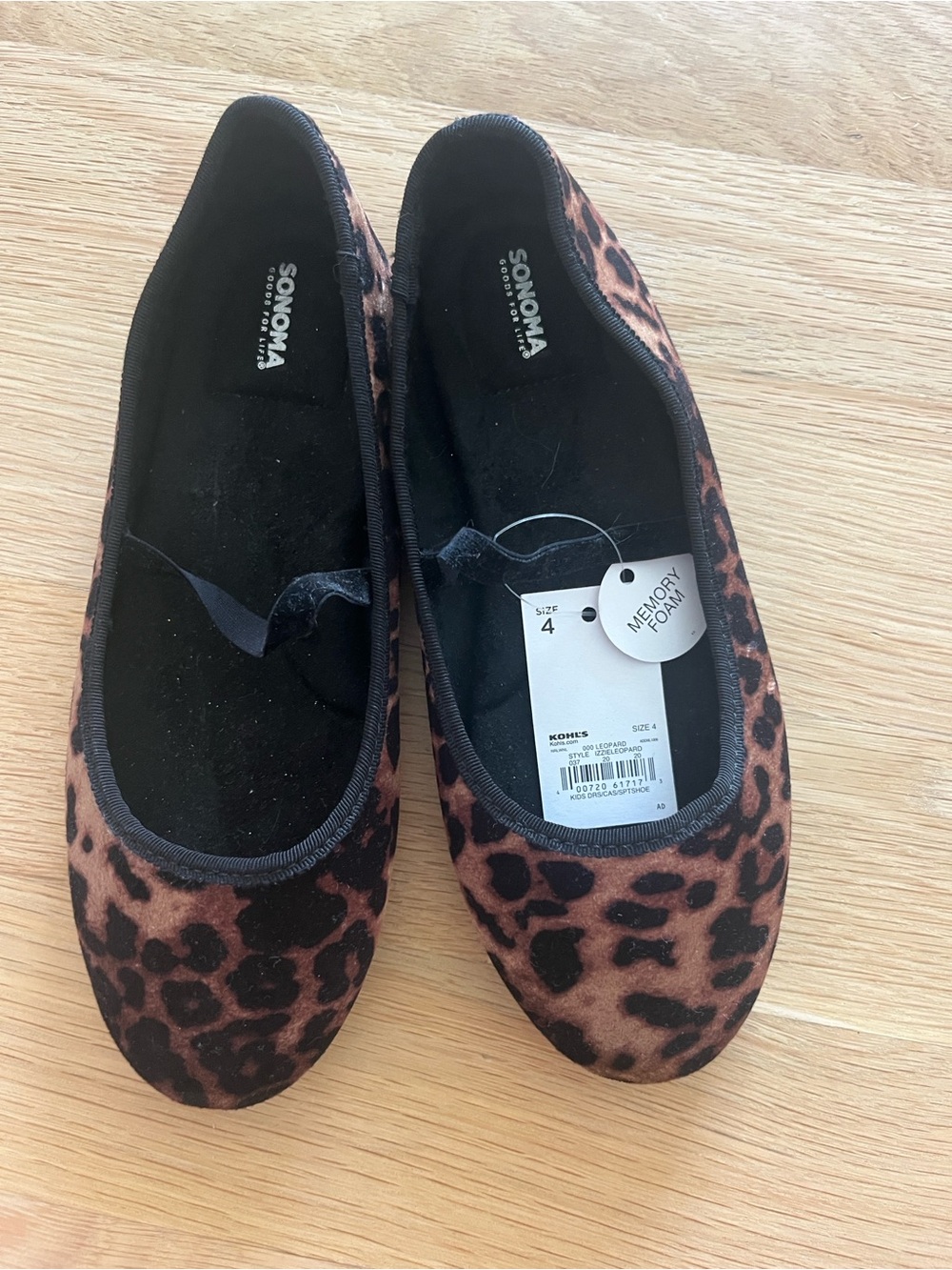 Kohl's Sonoma Leopard Print Memory Foam Flats - Brown/Black